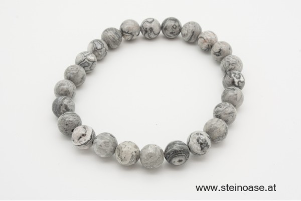 Herren Armband Grey-Stone, 8mm, Gr.XL